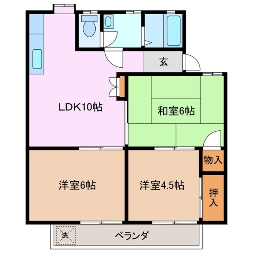 間取図 近鉄湯の山線/中川原駅 徒歩5分 2階 築31年