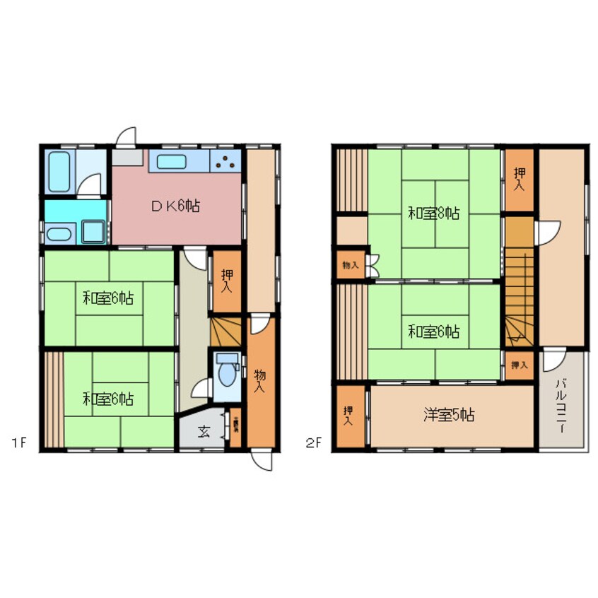 間取図 近鉄名古屋線/新正駅 徒歩8分 1階 築49年