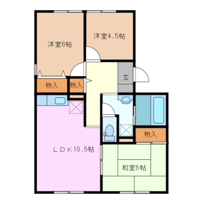 間取図 近鉄湯の山線/中川原駅 徒歩7分 1階 築31年