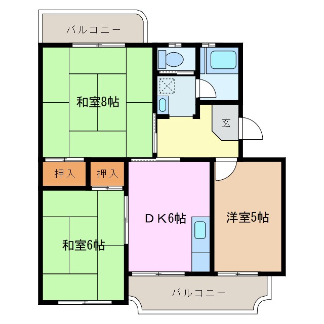 間取り図 四日市あすなろう鉄道内部線/泊駅 徒歩4分 1階 築43年