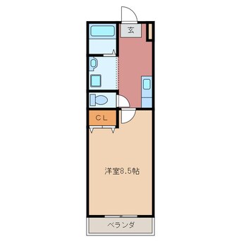 間取図 近鉄湯の山線/中川原駅 徒歩13分 3階 築16年