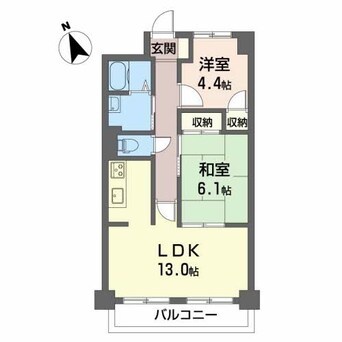 間取図 四日市あすなろう鉄道内部線/赤堀駅 徒歩5分 1階 築26年