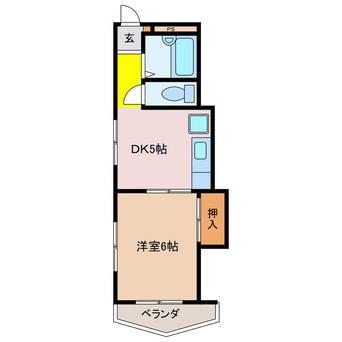 間取図 近鉄湯の山線/近鉄四日市駅 徒歩9分 4階 築37年