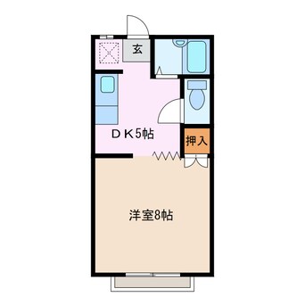 間取図 近鉄湯の山線/伊勢松本駅 徒歩8分 2階 築30年