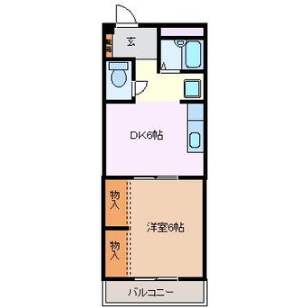 間取図 四日市あすなろう鉄道内部線/あすなろう四日市駅 徒歩7分 2階 築40年