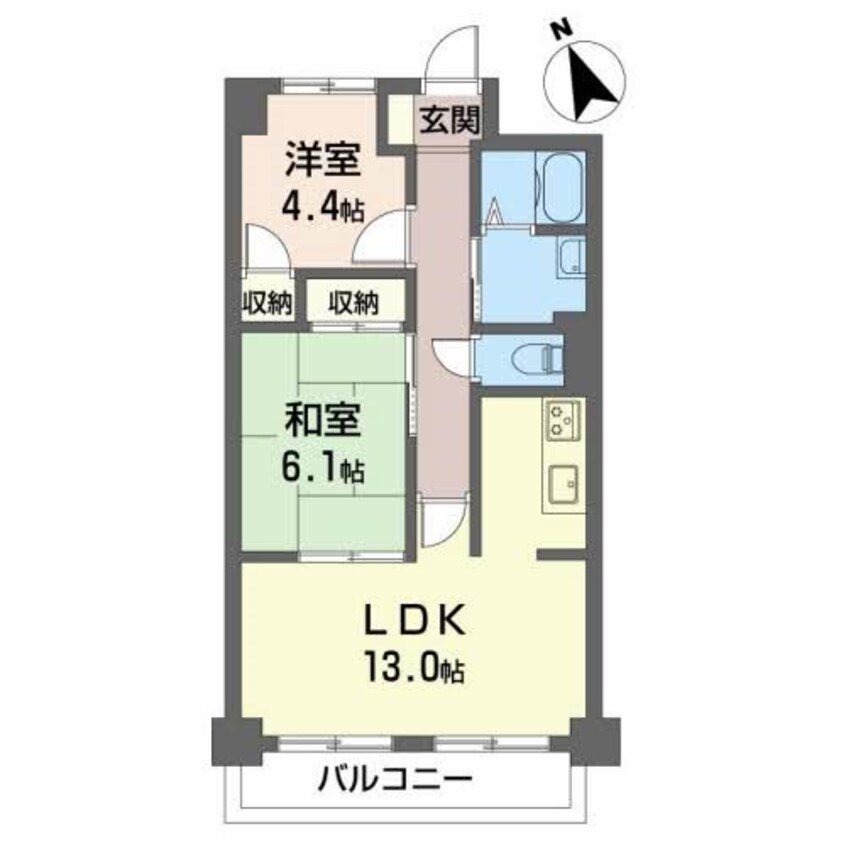 間取図 四日市あすなろう鉄道内部線/赤堀駅 徒歩5分 3階 築26年