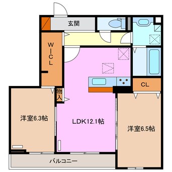 間取図 近鉄湯の山線/中川原駅 徒歩7分 1階 1年未満