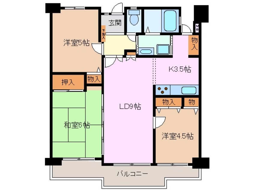 間取図 近鉄名古屋線/近鉄四日市駅 徒歩8分 7階 築35年