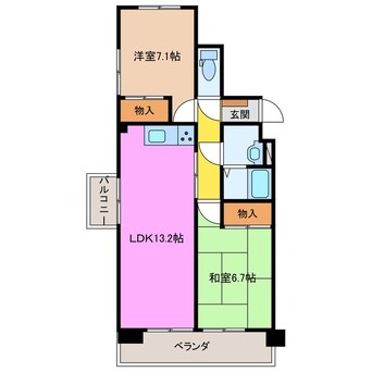 間取図 近鉄湯の山線/伊勢松本駅 徒歩9分 4階 築37年