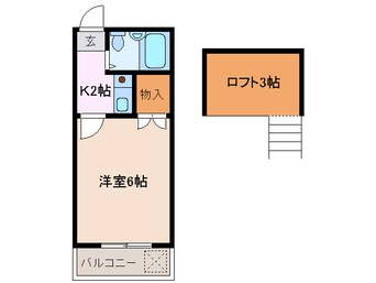 間取図 近鉄名古屋線/近鉄四日市駅 徒歩8分 2階 築35年