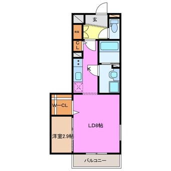 間取図 近鉄名古屋線/近鉄四日市駅 徒歩14分 2階 築1年