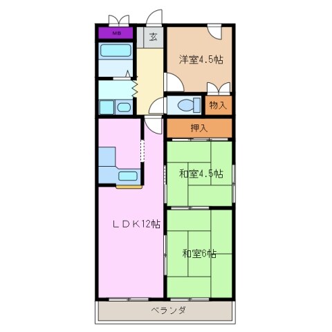 間取り図 近鉄名古屋線/近鉄四日市駅 徒歩5分 7階 築36年