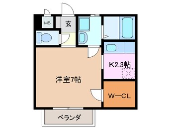 間取図 近鉄湯の山線/伊勢松本駅 徒歩9分 1階 築21年