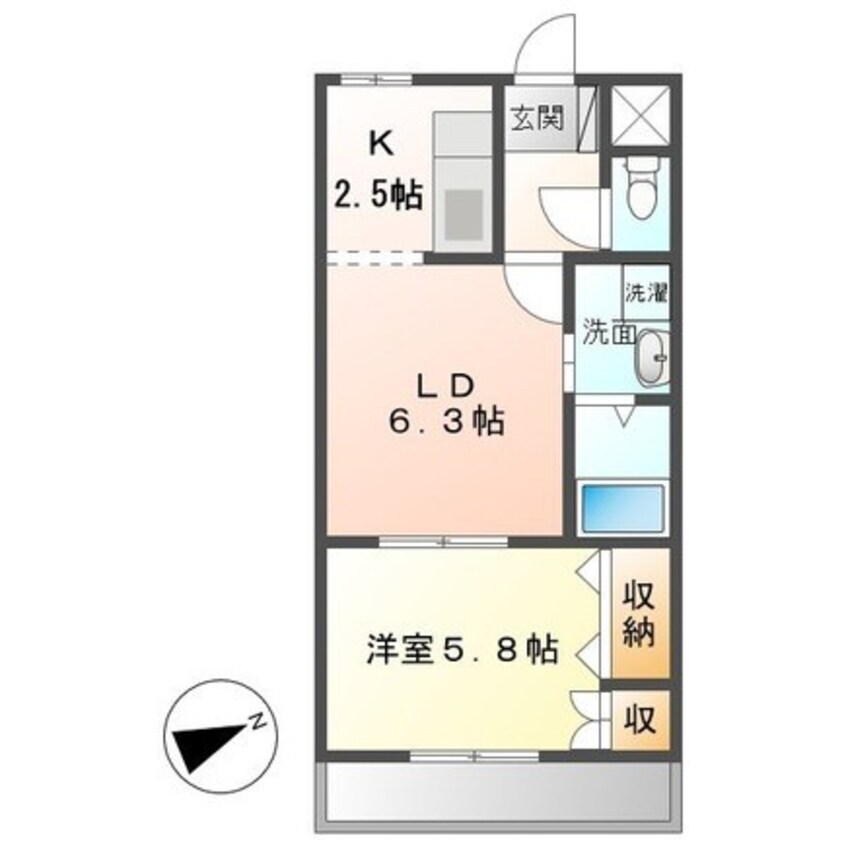 間取図 近鉄名古屋線/川原町駅 徒歩27分 1階 築23年