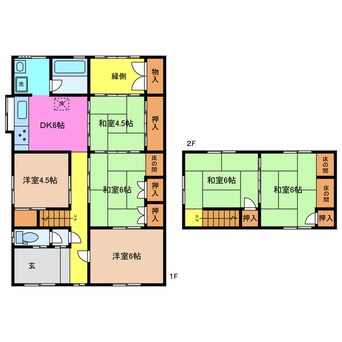 間取図 関西本線（東海）/四日市駅 徒歩15分 1階 築65年