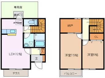 間取図 近鉄湯の山線/伊勢松本駅 徒歩8分 1階 築21年