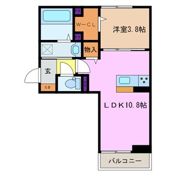 間取図 近鉄湯の山線/伊勢松本駅 徒歩9分 3階 築4年