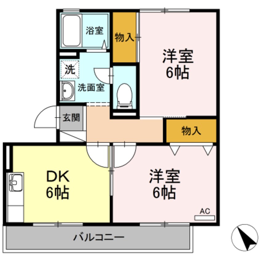 間取図 近鉄湯の山線/伊勢松本駅 徒歩12分 3階 築26年