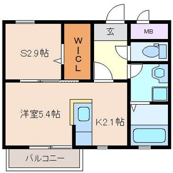 間取図 四日市あすなろう鉄道内部線/赤堀駅 徒歩7分 2階 築7年