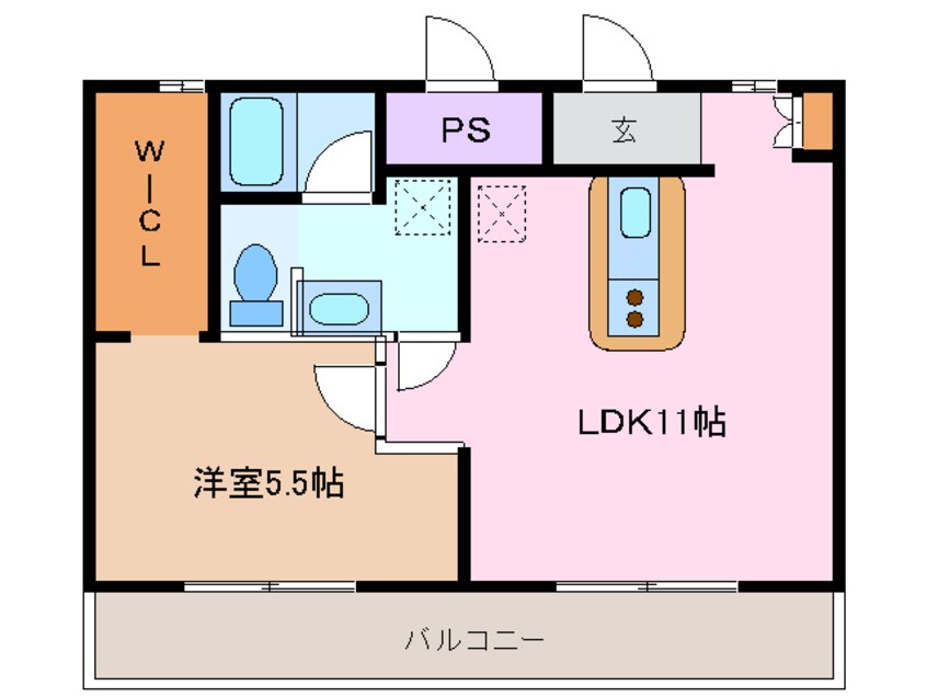 間取図 近鉄湯の山線/中川原駅 徒歩9分 1階 築27年