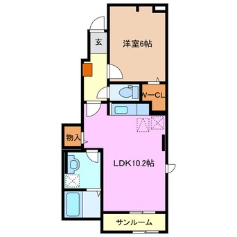 間取図 関西本線（東海）/南四日市駅 徒歩8分 1階 1年未満