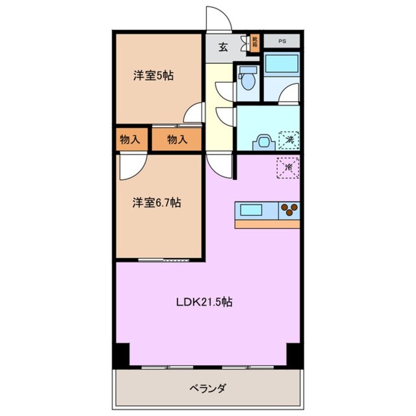 間取図 近鉄名古屋線/川原町駅 徒歩19分 2階 築27年