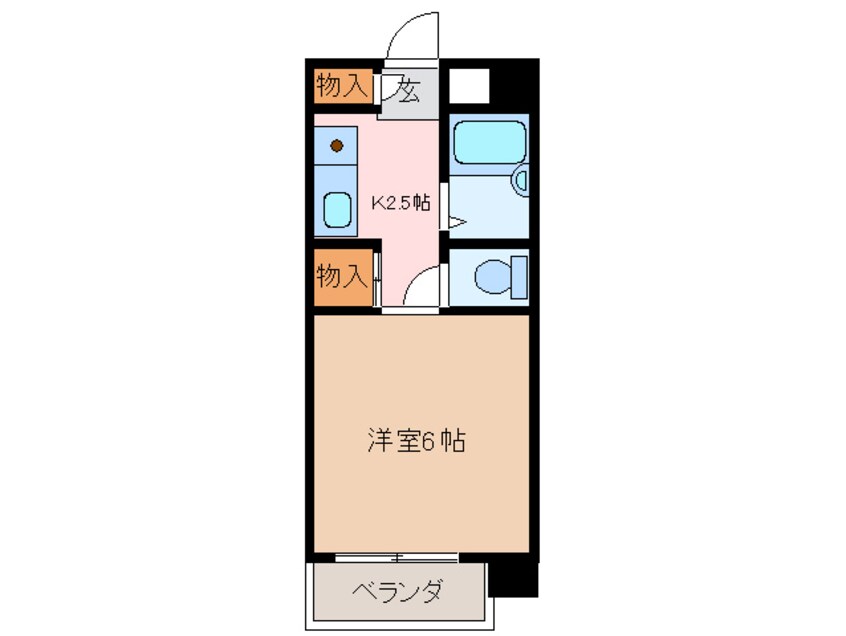 間取図 近鉄湯の山線/近鉄四日市駅 徒歩5分 6階 築34年