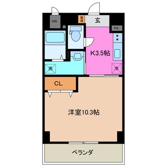 間取図 近鉄名古屋線/近鉄四日市駅 徒歩3分 1階 建築中