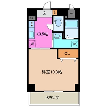 間取図 近鉄名古屋線/近鉄四日市駅 徒歩3分 2階 1年未満