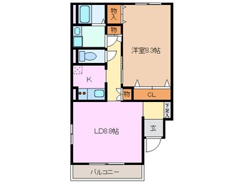 間取図 四日市あすなろう鉄道内部線/日永駅 徒歩3分 2階 築18年