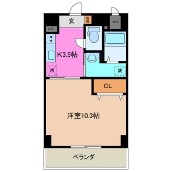 間取図 近鉄名古屋線/近鉄四日市駅 徒歩3分 6階 1年未満