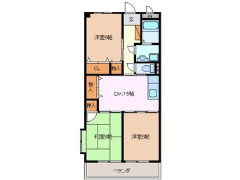 間取図 四日市あすなろう鉄道内部線/赤堀駅 徒歩5分 1階 築22年