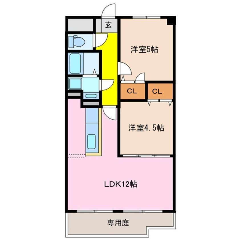 間取図 四日市あすなろう鉄道内部線/日永駅 徒歩10分 1階 築22年