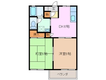 間取図 近鉄湯の山線/伊勢川島駅 徒歩13分 2階 築34年