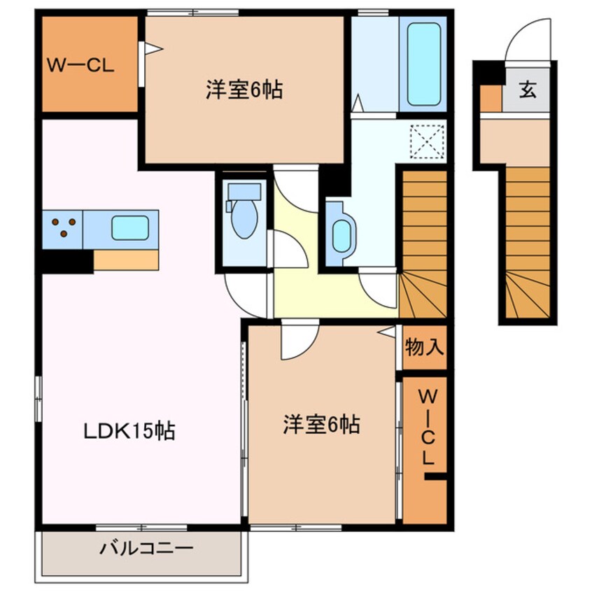 間取図 四日市あすなろう鉄道内部線/日永駅 徒歩5分 2階 1年未満