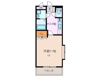 間取図 近鉄湯の山線/伊勢松本駅 徒歩8分 1階 築19年