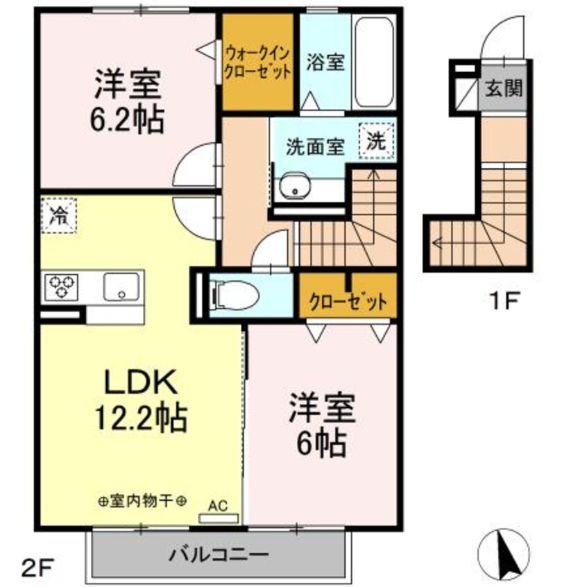 間取図 四日市あすなろう鉄道内部線/日永駅 徒歩5分 2階 1年未満