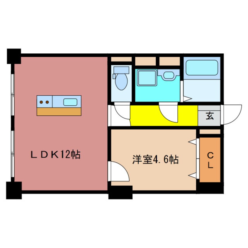 間取図 近鉄湯の山線/近鉄四日市駅 徒歩7分 4階 築49年