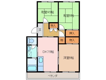 間取図 近鉄名古屋線/近鉄四日市駅 徒歩8分 1階 築47年