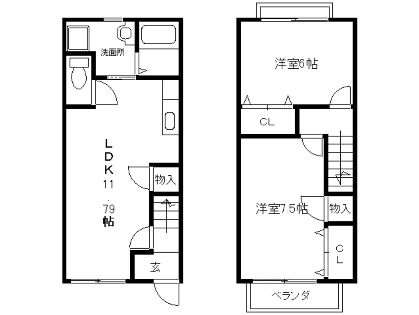 間取図 四日市あすなろう鉄道内部線/内部駅 徒歩8分 1階 築22年