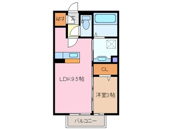 間取図 近鉄湯の山線/中川原駅 徒歩12分 2階 築8年