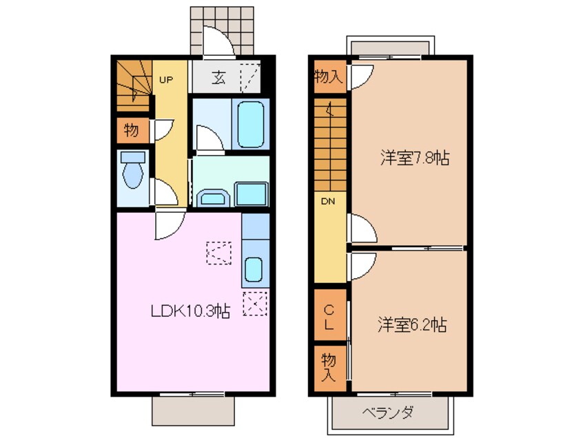 間取図 四日市あすなろう鉄道内部線/南日永駅 徒歩15分 1階 築21年