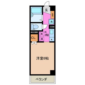 間取図 近鉄名古屋線/近鉄四日市駅 徒歩10分 3階 築28年