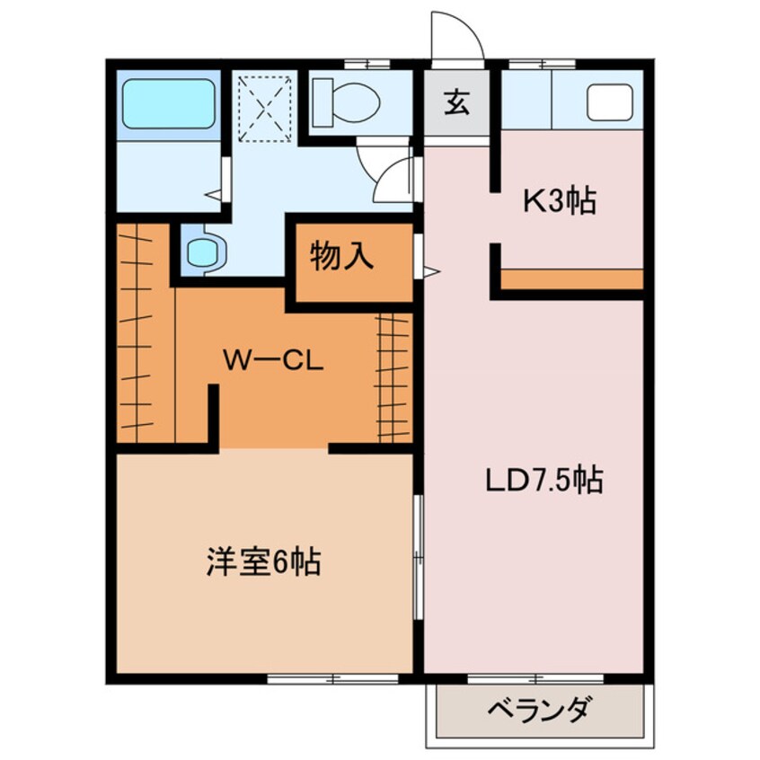 間取図 四日市あすなろう鉄道内部線/南日永駅 徒歩7分 2階 築38年