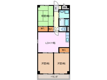 間取図 近鉄湯の山線/中川原駅 徒歩12分 4階 築38年