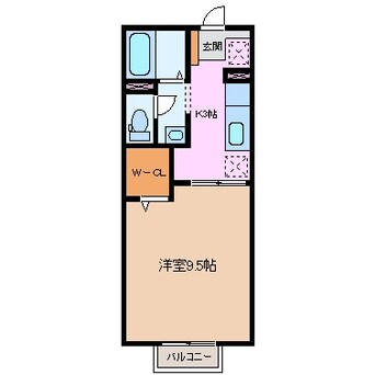 間取図 近鉄湯の山線/中川原駅 徒歩7分 1階 築21年