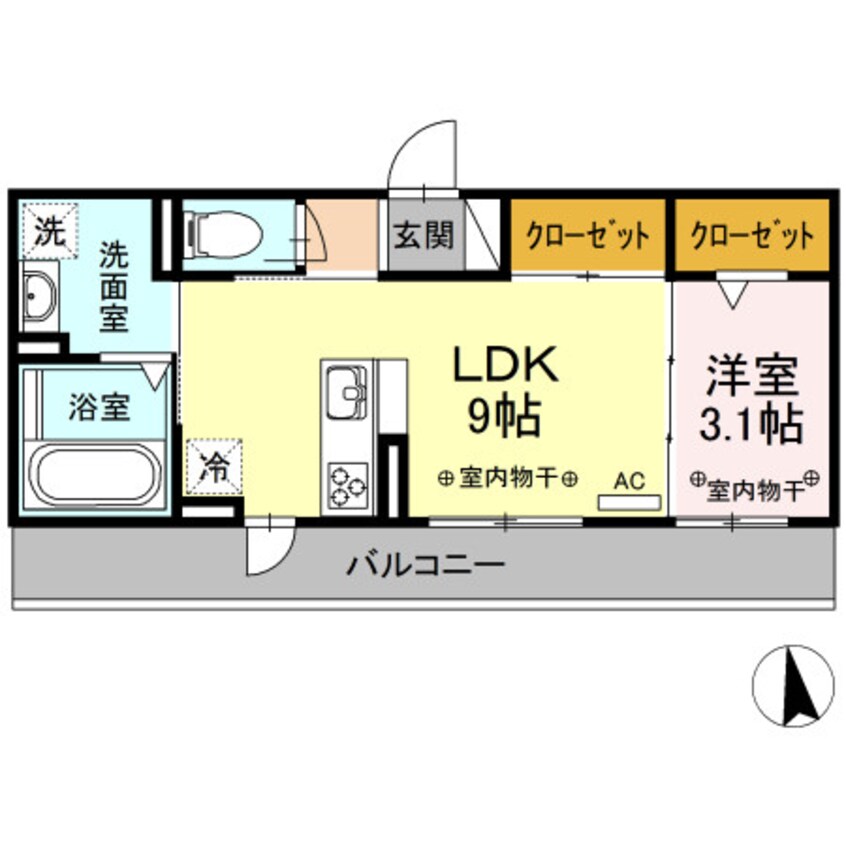 間取図 近鉄湯の山線/伊勢松本駅 徒歩9分 3階 築4年