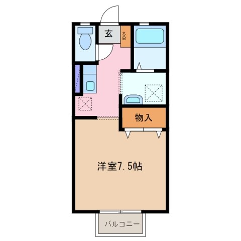 間取り図 四日市あすなろう鉄道内部線/赤堀駅 徒歩8分 2階 築26年