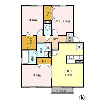 間取図 四日市あすなろう鉄道内部線/日永駅 徒歩9分 2階 築21年