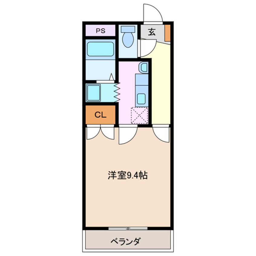 間取図 四日市あすなろう鉄道内部線/内部駅 徒歩25分 2階 築26年